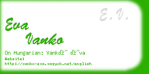 eva vanko business card